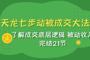 天龙/七步动被成交大法:了解成交底层逻辑 被动收入 完结21节