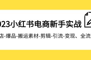2023小红书电商新手实战课程,开店-爆品-搬运素材-剪辑-引流-变现、全流程