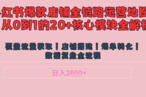 别再乱投流了！小红书店铺精细化运营让爆款笔记自己涨粉的底层逻辑​，日入1k