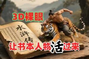 书本人物裸眼3D视频，新的玩法，流量超猛，保姆级教程