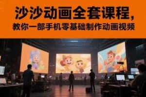 沙沙动画全套课程，教你一部手机零基础制作动画视频