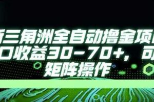 最新AI全自动游戏撸金项目，单窗口收益30-70+，可批量操作【揭秘】
