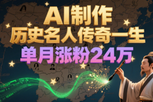 暴力起号！用AI制作历史名人传奇一生，单月涨粉24万，涨粉+变现赛道黑马来了1