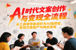 AI时代文案创作与变现全流程，从工具使用者进阶为AI指挥官，实现文案量产与商业变现