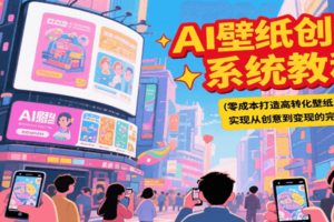 AI壁纸创业系统教程，零成本打造高转化壁纸产品，实现从创意到变现的完整闭环