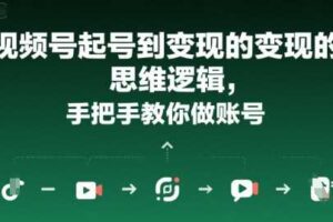 视频号起号到变现的思维逻辑，手把手教你做账号