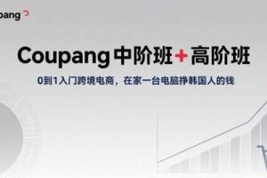 Coupang中阶班+高阶班，0到1入门跨境电商，在家一台电脑挣韩国人的钱