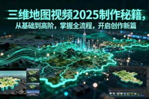 （15983期）三维地图视频2025制作秘籍，从基础到高阶，掌握全流程，开启创作新篇