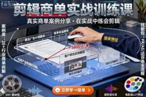 剪辑商单实战训练课，真实商单案例分享，在实战中练会剪辑