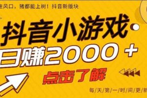 （16221期）抖音小游戏，一部手机日入300+，2025风口项目