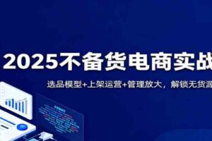 2025不备货电商实战课:选品模型+上架运营+管理放大,解锁无货源新风口