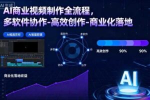 AI商业视频制作全流程,多软件协作-高效创作-商业化落地