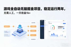 游戏全自动无脑掘金项目，稳定运行两年，无需人工，一天收益1k+【揭秘】