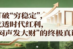 公众号付费文章《打破 “穷稳定”，吃透时代红利，“闷声发大财”的终极真谛》