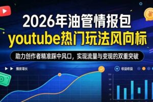 2026年油管情报包,youtube热门玩法风向标,助力创作者精准踩中风口,实现流量与变现的双重突破(更新)