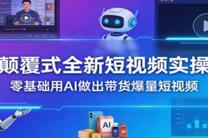颠覆式全新短视频实操,零基础用AI做出带货爆量短视频