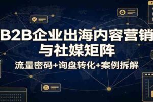 B2B企业出海内容营销与社媒矩阵：流量密码+询盘转化+案例拆解