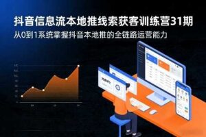 抖音信息流本地推线索获客训练营31期，从0到1系统掌握抖音本地推的全链路运营能力