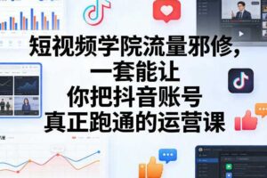 短视频学院流量邪修，一套能让你把抖音账号真正跑通的运营课